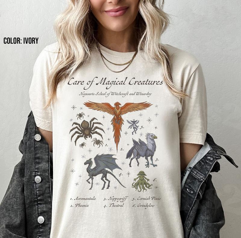 Harry Potter Care Of Magical Creatures Hogwarts School T-Shirt Wizarding World Shirt Universal Studios Family Trip Shirt Wizard Shirt . graphic