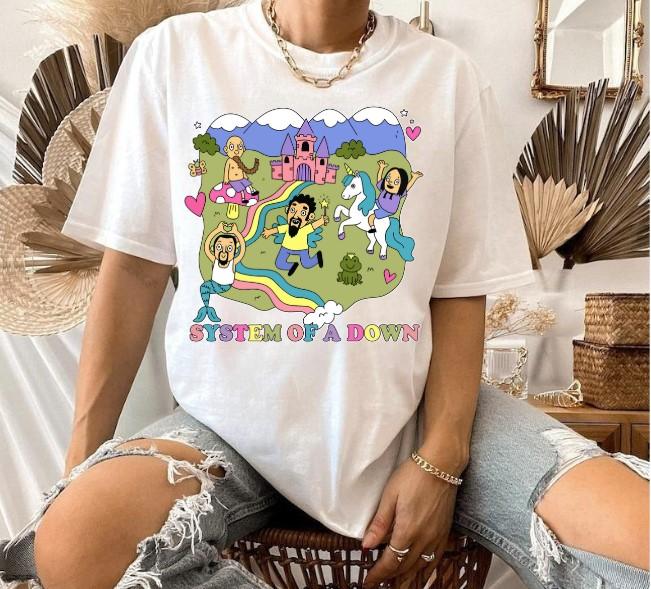 System of a Down T-shirt System of a Down Tee Cute Funny Gift Casual Cotton