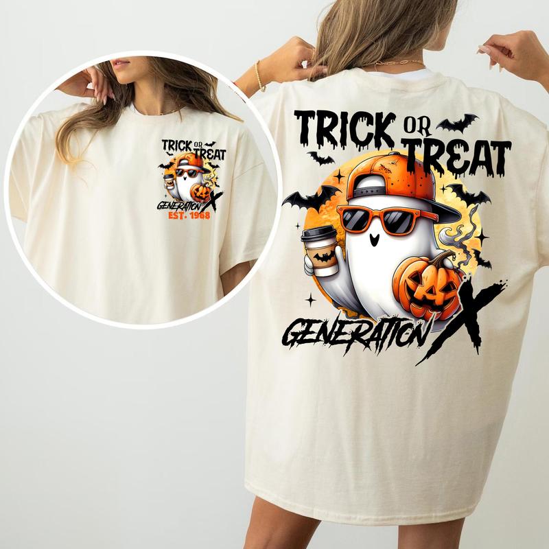 Generation X Halloween Member Shirt 1980 Birth Custom Year, FAFO Two Side T-Shirt