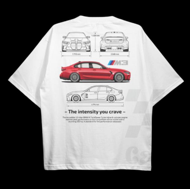 Drive in Style Car-Themed T-Shirts, G80 M3 BluePrint T-Shirt, G80 M3 BluePrint Technical Specs T-Shirt, Racing Shirt, Sport Car Shirt Top Menswear