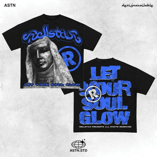 Y2K Graphic Let Your Soul Glow Personalize Printed Tshirt Casual Cotton Menswear T-Shirt