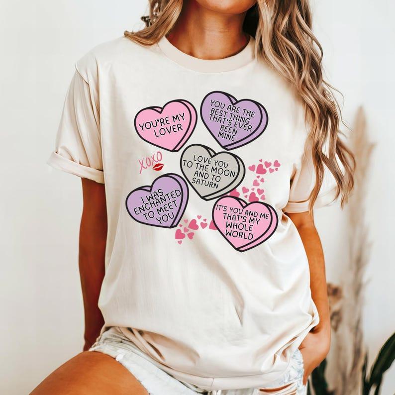 Valentine hearts TshirtSweatshirtHoodie, Trendy valentine Tshirt, Heart Sticker Shirt