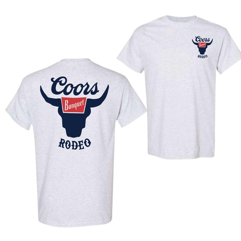 Coors Banquet Rodeo Horns Logo T-Shirt - Cotton - Find Your Perfect Fit - His And Hers Fashion