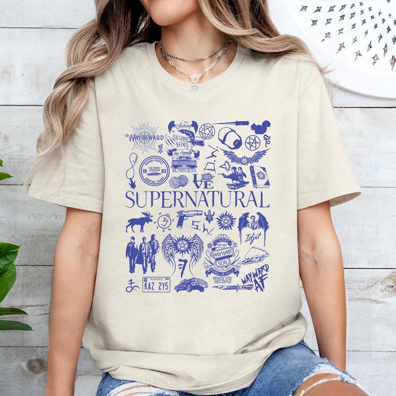 Supernatural T Shirt, Supernatural Vintage T Shirt, Gift For Woman and Man Unisex T-Shirt Sweatshirt Hoodie Casual Cotton