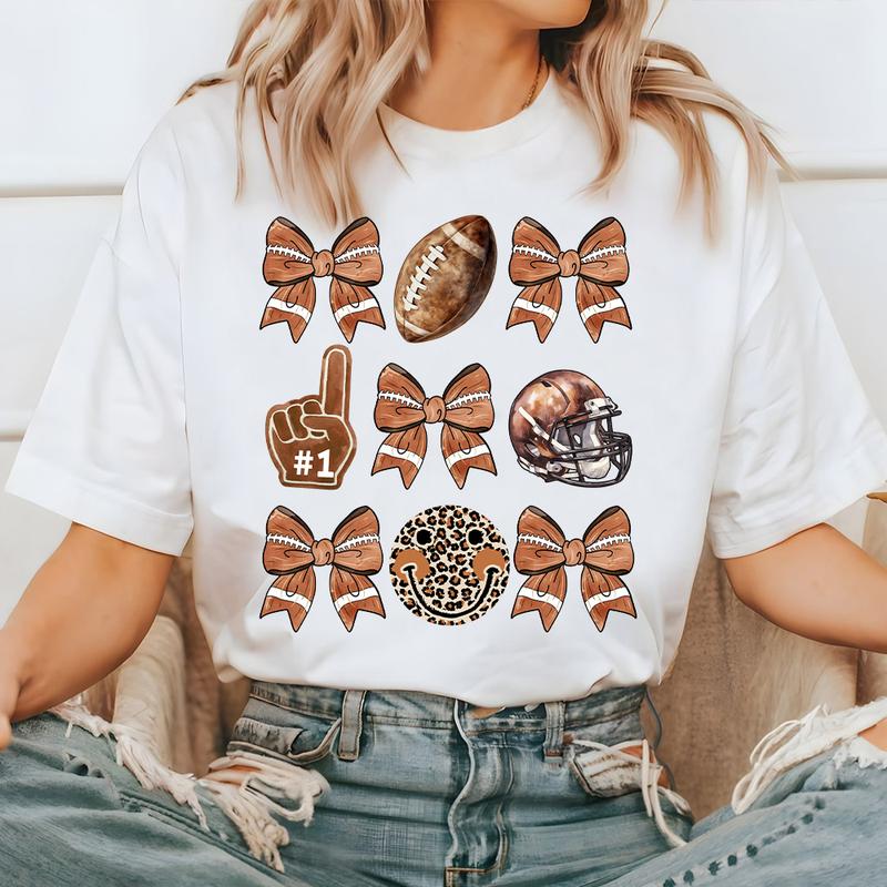 Coquette Football Mom Shirt, Game Day Shirt, Football Bow Shirt, Touch Down Season, Sport Graphic Tee, Football Mama, Sport Mom