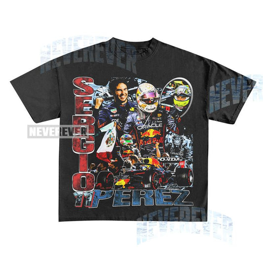Sergio Perez 90s retro rap tee  Bootleg Formula 1 Racing Team  Vintage 90s Formula 1 tee  Racing Driver Formula One Shirt
