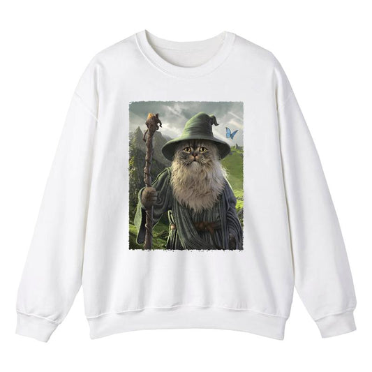 Cats Kittens Kitty Catdalf Sweatshirt, Frodo Lord of the Rings Shirt, Gandalf Staff You Shall Not Pass Wizard Sweatshirt, Cotton Fit Sweatshirt