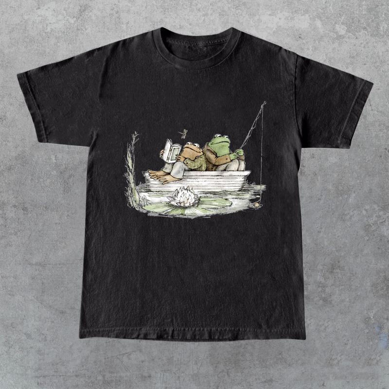 Frog 90s Vintage Graphic Shirt, Retro Toad Tee, Nature Shirt, 2000s Frog T-Shirt, Book Lovers Shirt, Vintage Unisex Cotton Tee