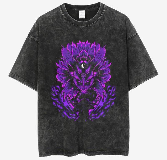 Madara Uchiha Naruto Vintage Washed T-Shirt, Retro Anime Manga Graphic Tee, Unisex Premium Oversize T-Shirt Menswear Top Underwear Tshirt