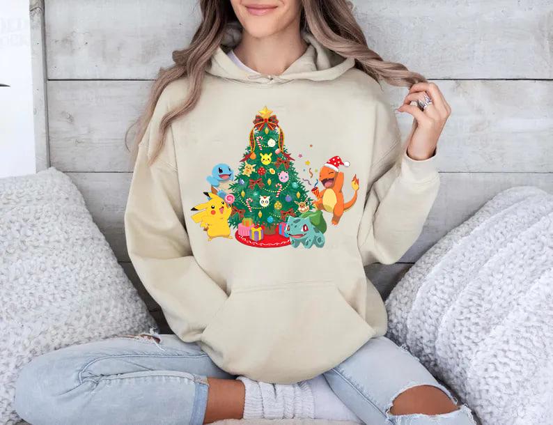 Christmas Pokemon Sweatshirt, Christmas Shirts for Anime Lovers, 90's Pokemon Lovers Christmas SweatShirt, Christmas Gifts For Pokemon Lovers, Pokémon