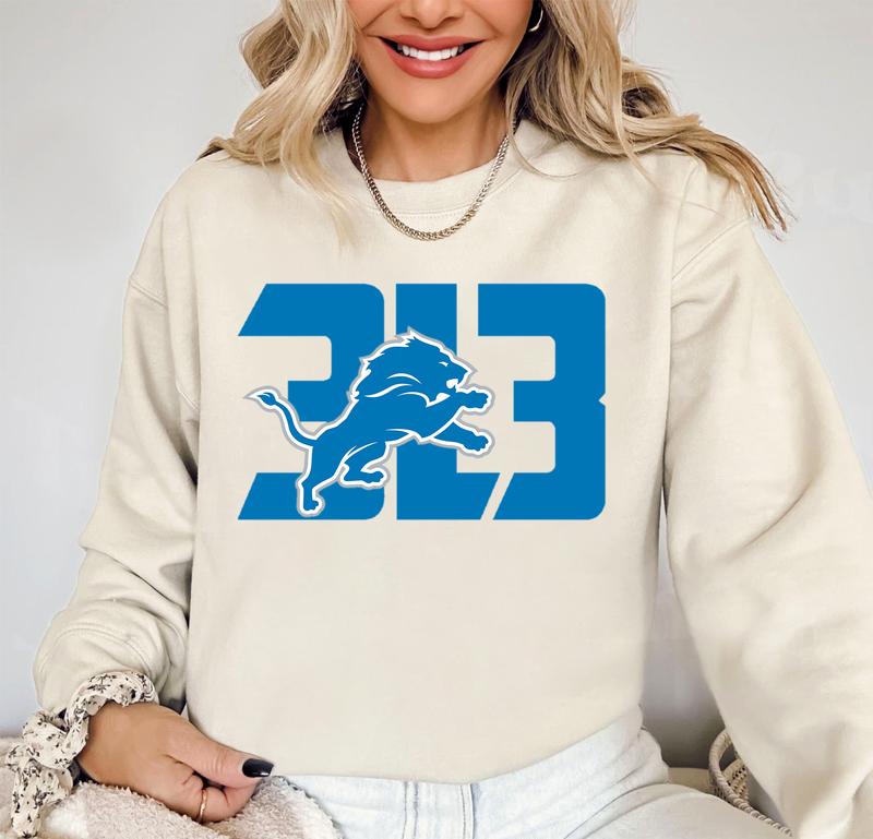 Detroit Football Sweatshirt, Li0ns Football Outfit, Game Day Pullover, Detroit Football Sweaters, Men Clothing, Gift for Him Sweatshirt