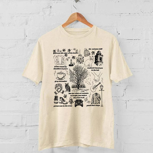 Autumn Fall Song Lyrics Shirt, Happy Fall Season TShirt, Autumn Season SweatshirtHoodie