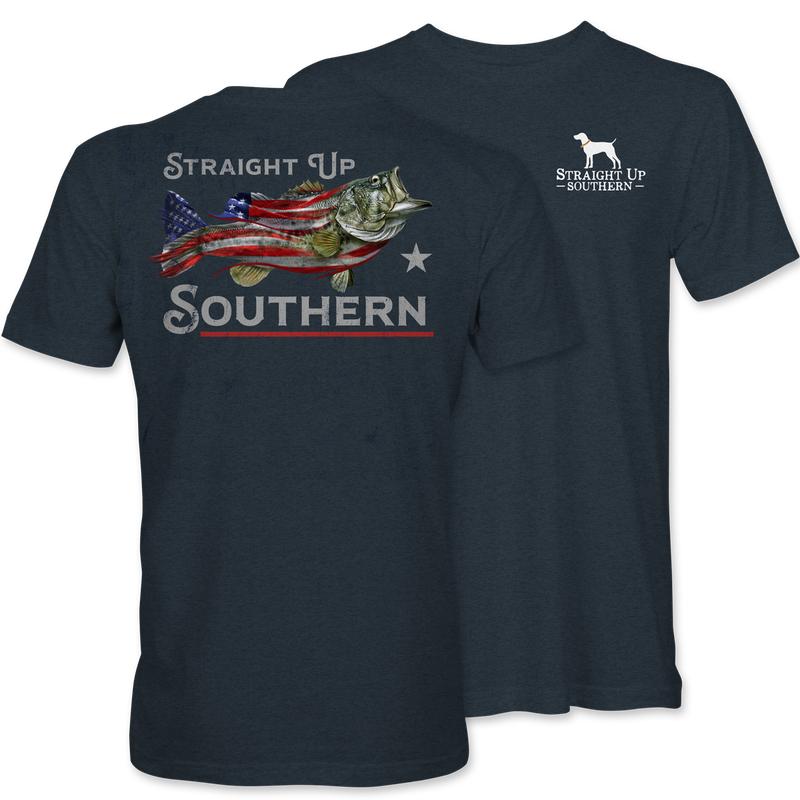 Bass N Stripes - Patriotic Largemouth Bass Tee