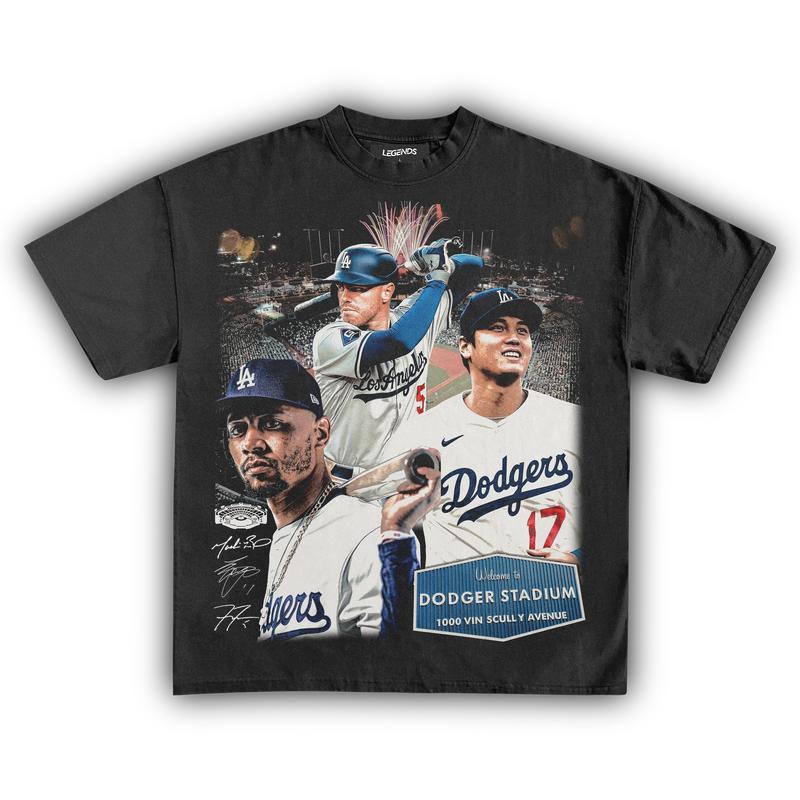 DODGER TOP 3 MVP GRAPHIC TEE, Sport Shirt Graphic Tee Trendy Baseball Shirt Gift For Fans All Size Short Sleeve Summer Fashion Hip Hop Streetwear Styl