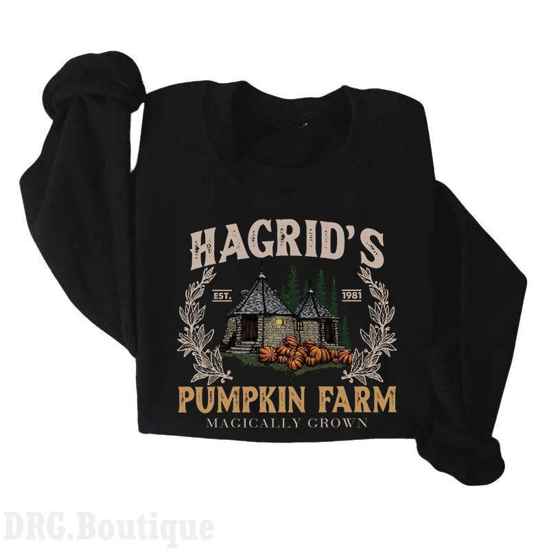 Hagrid's Pumpkin Farm Crewneck Sweatshirt, Halloween 2024 Merch Women's Shirt, Halloween Gift Sweatshirt Cotton Fit