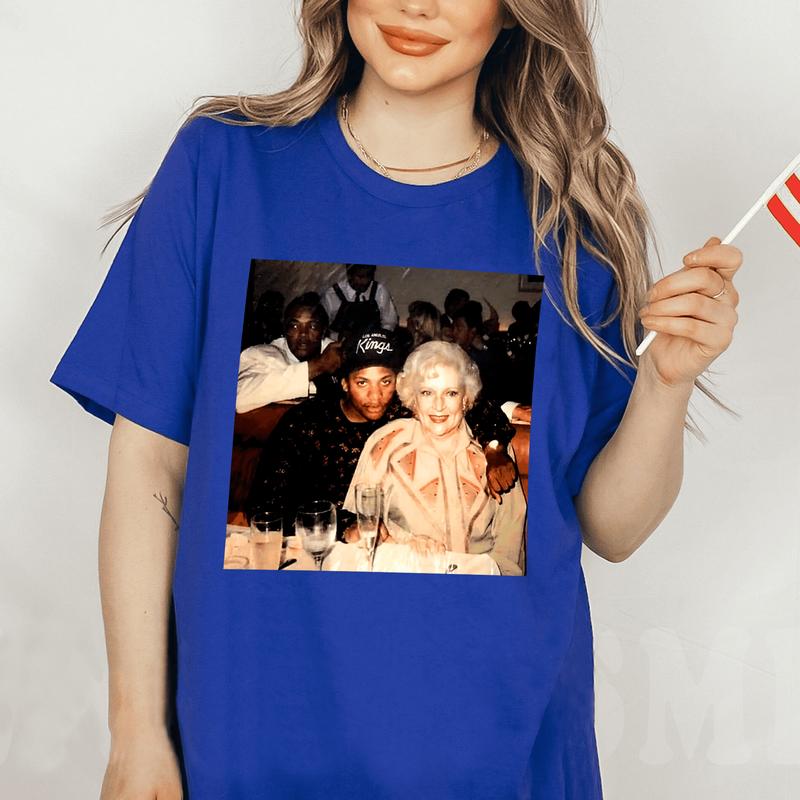 Betty White Eazy E Shirt, Compton Rapper Tee, Betty White Golden Girls T-Shirt, Printed Hip-Hop Graphic Tee, Vintage Style Tee, Clothing