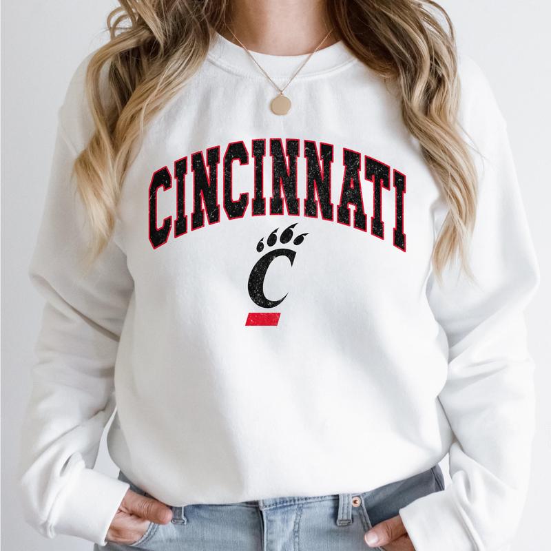 Cincinnati Bearcats Vintage Football NCAA Trendy Sweatshirt, University of Cincinnati Unisex Football NCAA Shirt, Gift For Men, Gift For Girls, Crewne