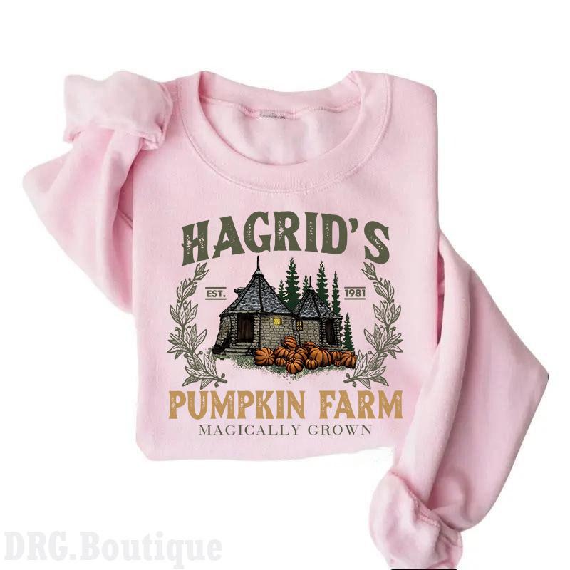 Hagrid's Pumpkin Farm Crewneck Sweatshirt, Halloween 2024 Merch Women's Shirt, Halloween Gift Sweatshirt Cotton Fit