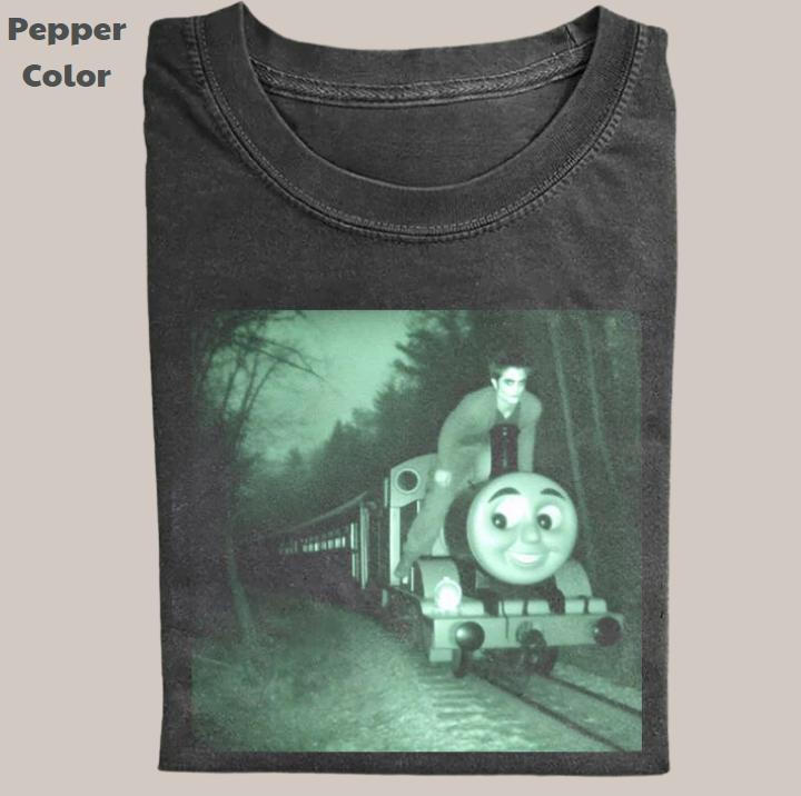 Twilight Vintage Tee, Edward Cullen Drives The Train T-Shirt, Movie Graphic Tee, Unisex Meme Cringe Funny Dumb Shirts, Menswear Womenswear Streetwear