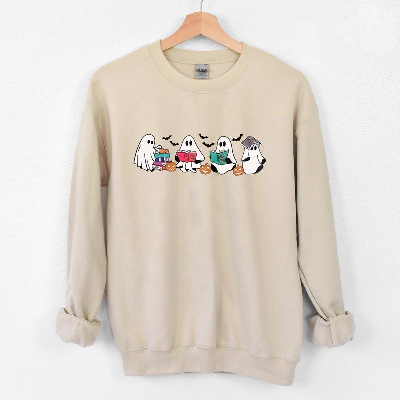 Ghost Book Shirt, Halloween Book TShirt, Bookish Ghost Sweatshirt, Book Ghosts Shirt, Ghost Halloween Shirt, Halloween Gift For Book lover