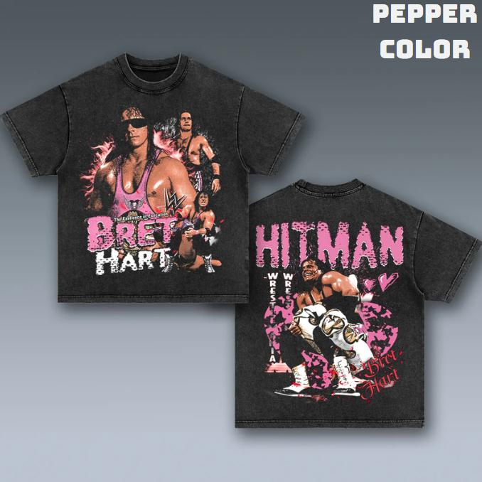 VINTAGE TEE  BRET HART, Double Sided Prints Vintage T-Shirt, Wrestler Shirt, WWE Shirt, Graphic Tee, Unisex T-Shirt, Gift All Top Menswear