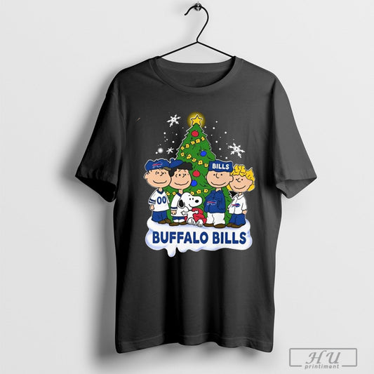 Peanuts Snoopy and friends Buffalo Bills Merry Christmas tree shirt