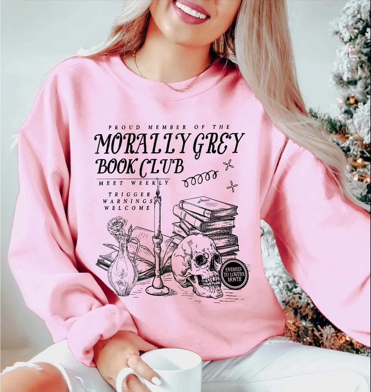 Vintage Morally Grey Book Club Sweatshirt, Dark Romance Shirt, Spooky Season Skeleton Sweatshirt, Booktok Shirt, Bookish Merch, Book Lover Gift