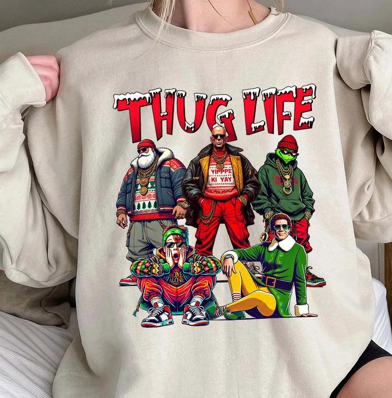 THUGLIFE Christmas Shirt, Christmas Movies Shirt, Xmas Graphic Tee