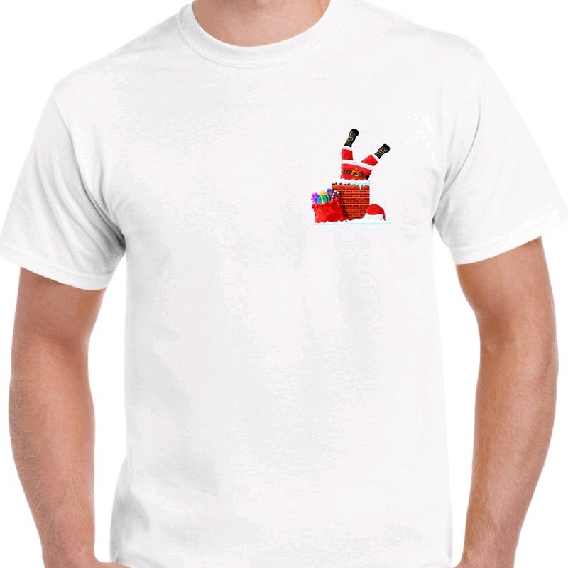 This Santa loves going down t-shirt. Men's funny Christmas tee meme christmas unisex Cotton Menswear Top Tshirt Casual