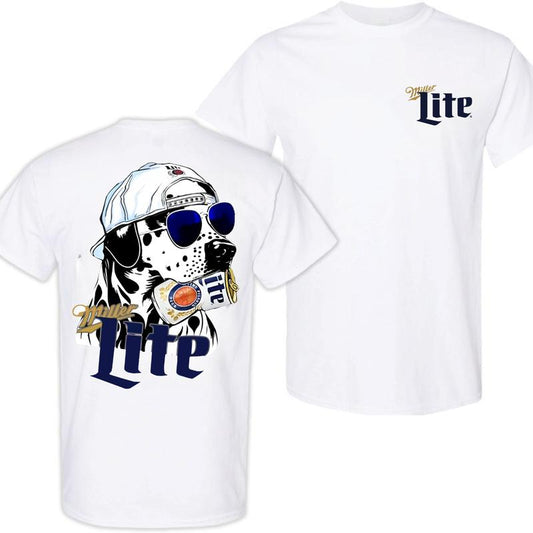 Miller Hunting Dalmatian Dog 2 Siders Hoodies, Miler Lite T-shirt, Perfect For Beer Lovers, Unisex for Men and For Women Classic Cotton