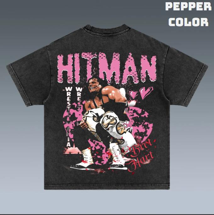 VINTAGE TEE  BRET HART, Double Sided Prints Vintage T-Shirt, Wrestler Shirt, WWE Shirt, Graphic Tee, Unisex T-Shirt, Gift All Top Menswear