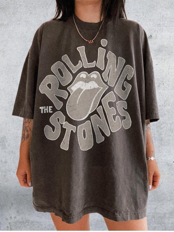 Rolling Stones Shirt UNISEX Rock n Roll Vintage Band Tour Mick Jagger Music Concert Shirt T Shirt Festival Clothes, Rolling Stone Tongue, Rock Band Sw