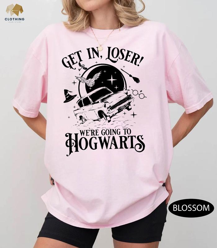 Wizard Flying Car Shirt, Get In Loser We're Going To Hogwart Shirt, HP Shirt, Universal Studios Shirt, Wizard Shirts, Gift For Fan