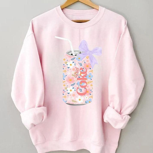 Diet Coke Sweatshirt, Floral Diet Coke Cute Baby Sweatshirt, Floral Diet Coke Gift, Floral Diet Coke Sweatshirt, Floral Diet Coke Bow Crewneck, Diet C