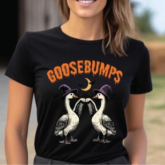 Goosebumps Halloween Shirt, Halloween Goosebumps Shirt, Funny Goose ,Silly Goose Gift for Mom, Spooky Season Tee, Trending shirt, Unisex Shirt, Full S