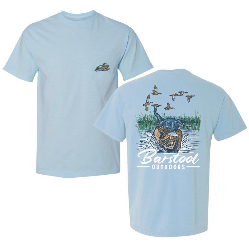 MENSWEAR BARSTOOL OUTDOORS DUCK HUNT II T-SHIRT Top Tshirt Streetwear Crewneck Shortsleeve Light Blue