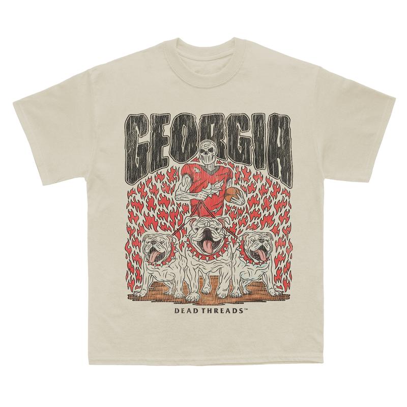 Georgia Bulldogs football, Deadman Bulldogs Graphic T-Shirt, Full Cotton, Men's Top Women's Top, American Football, Football Bowl Subdivision Shirt Fa