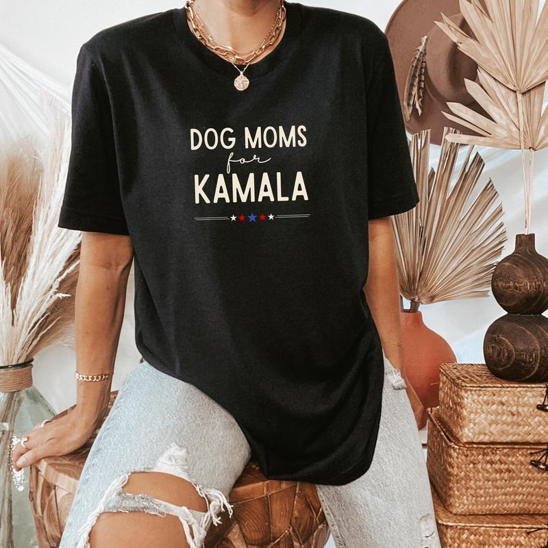 Dog Moms For Kamala Shirt, Kamala Harris 2024 President SweatShirt, Kamala Rally T Shirt, Democrat Dog Election TShirt Top Womenswear