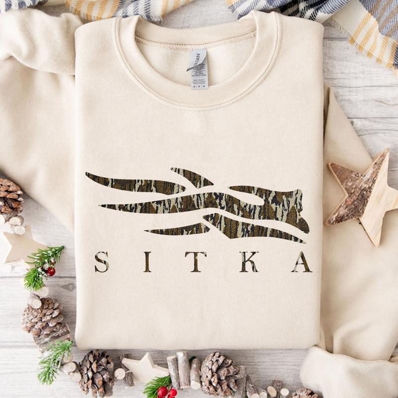 Sitka Camoflauge Bottomland Pattern Logo Unisex Hoodie - Sweater - T-shirt