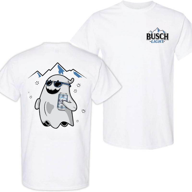 Busch Light, Busch Light Ghost Halloween 2 Sided T-Shirt, Halloween T-Shirt, High-Quality Printing, All Seasons, Casual Fitted, For Men And Women Mens