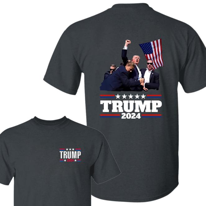 Trum Assassination Tee 2 Sides, Trum Shooting Tee, Support Trum Shirts, Trum 2024 Supporter Tee, They Missed, Trum Shirts 2024, Double Sided Graphic P
