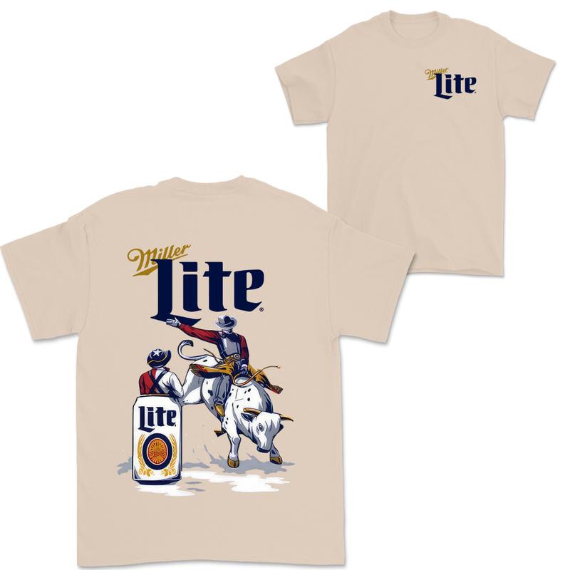 Miller Lite Beer Rodeo T-shirt, 2 Side For Men And Women