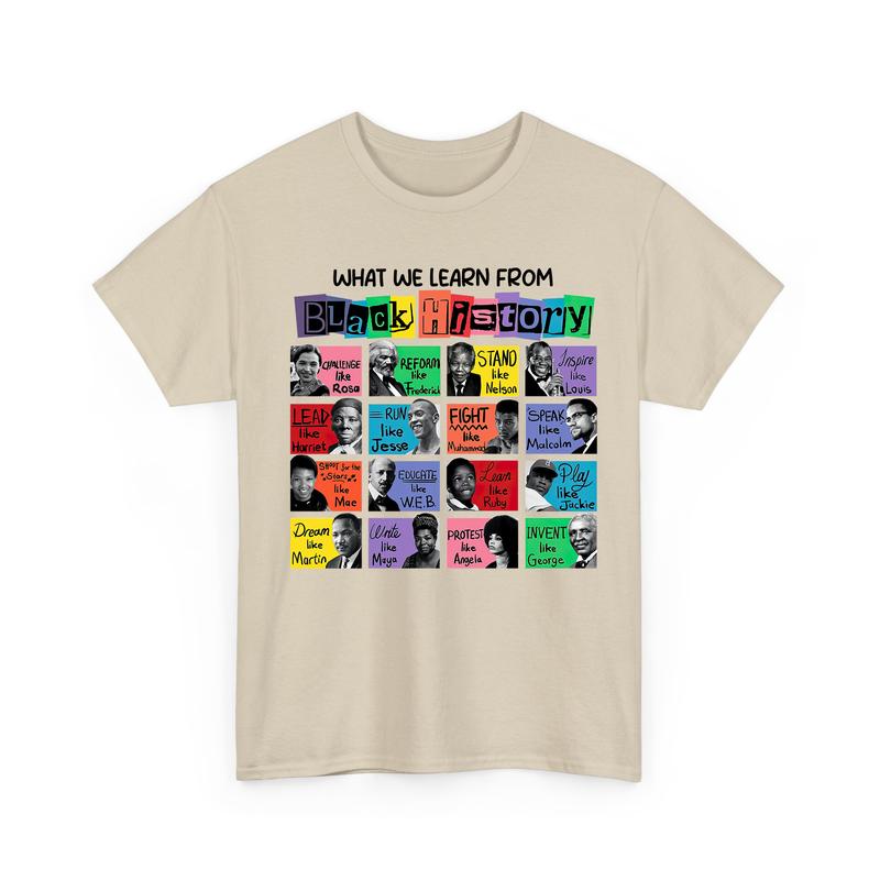 Black History Month Tshirt, What We Learn from Black History, Black Lives Matter Shirt, Unisex Casual Cotton