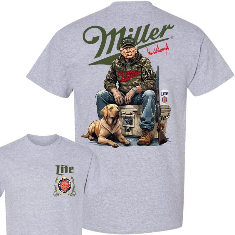 Trump Hunting Signature Miller Lite Shirt , Trumpp won 47th president Election 2024, Trumpp Supporter, Miller Lite Shirt, Trump Hunting With Local Shi