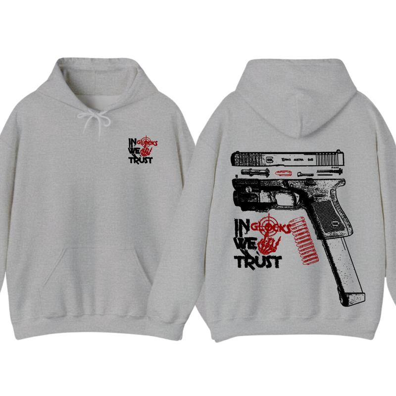 In Glock We Trust Bone Hand Halloween 2 Side Hoodie,Glock Halloween Hoodie,Bone Hand Halloween Glock Shirt, For Her For Him