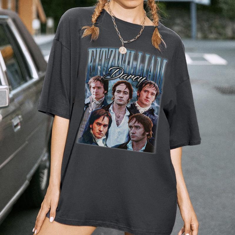 Fitzwilliam Darcy Pride and Prejudice Retro T-Shirt Retro Fitzwilliam Darcy Graphic Tee Sweatshirt Hoodie Unisex Casual Oversized