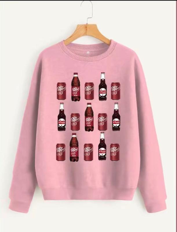Vintage Dr Pepper Can Sweatshirt - Retro Soda Can Crewneck Sweatshirt Cotton Casual