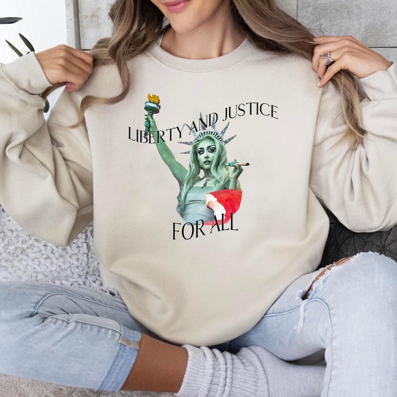 Vintage liberty and justice retro Tshirt Sweatshirt Hoodie