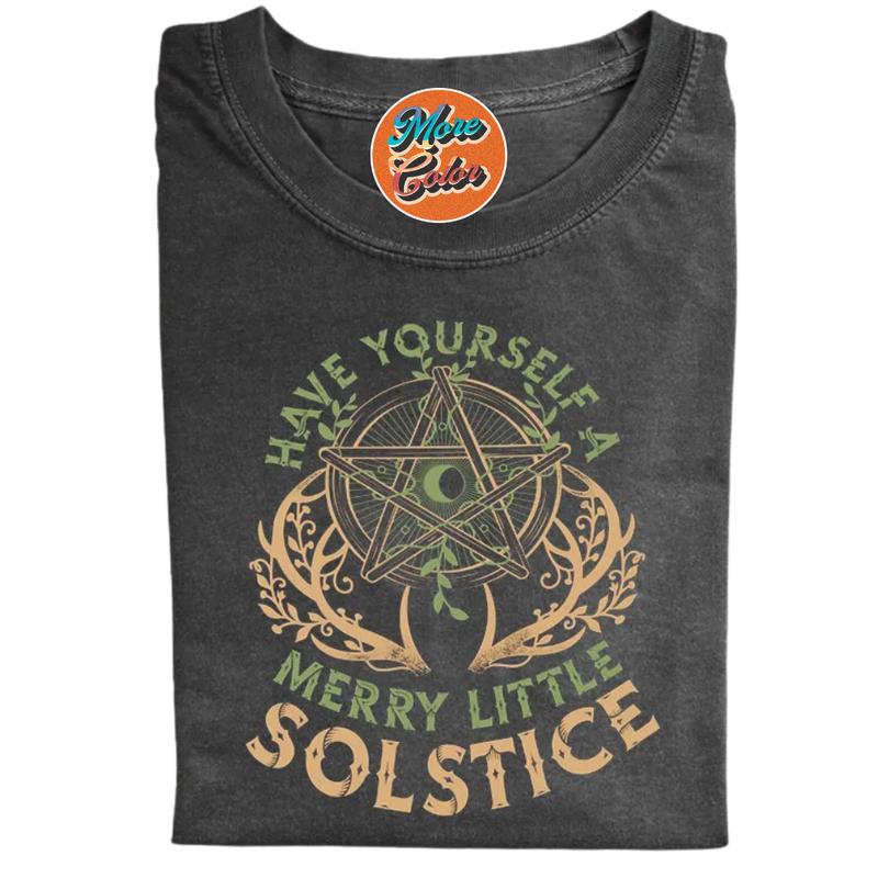 Have Yourself A Merry Little Solstice Shirts, Cotton Unisex T-Shirt, Crew Neck, Size S- 3XL, Menswear Top, Womenswear Top Underwear Streetwear