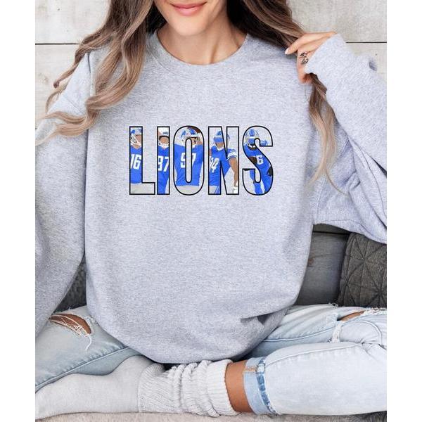 Hot Deal Retro Detroit Lions Football Players Crewneck Sweatshirt & Pullover Hoodie & Unisex T-shirt, Lions Fan Tee, Football Fan Gift Casual Cotton W